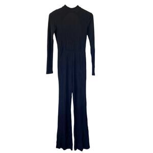 Superdown Black Sparkly Long Sleeve Flare Jumpsuit Sz M